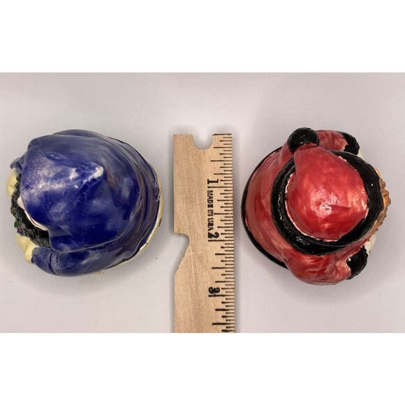 Santa Scioto Lot of (2) Rustic Roly Poly Ceramic Scioto Figurines 3.5" Vintage - Picture 8 of 9